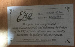 EKO Ranger 6 Eq Brown Sunburst con custodia