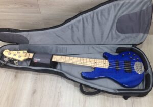 Lakland Skyline 55-02 Deluxe Trans Blue + custodia mono