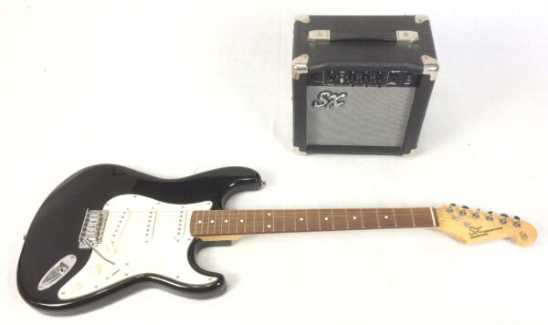 SX Stratocaster con amplificatore e custodia
